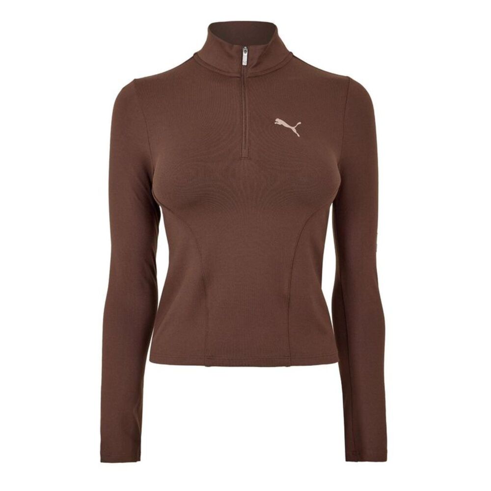 Puma Womens/Ladies Half Zip Fleece Top / Espresso Brown